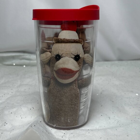 Ted is 16 Oz PJ Sock Monkey Hear No Evil See No Evil Double Wall Travel Mug NWT - Picture 7 of 9